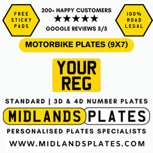 Load image into Gallery viewer, Motorbike Plates (9x7) Rear Only Road Legal
