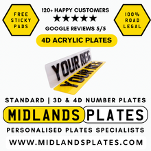 Load image into Gallery viewer, 4D Acrylic Number Plates Road Legal
