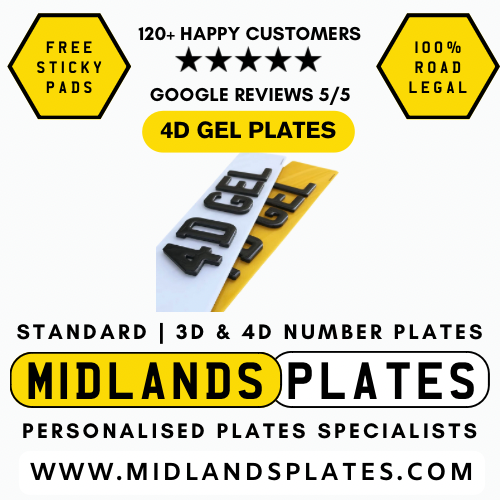 4D Gel Number Plates Road Legal